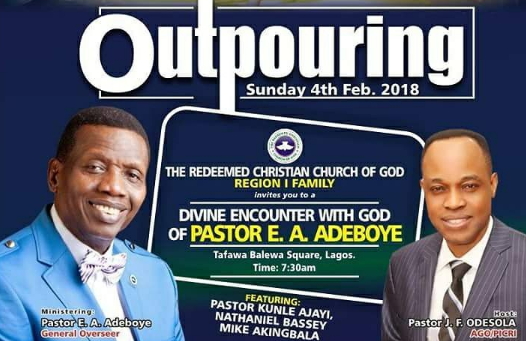 outpouring 2018 pastor adeboye lagos