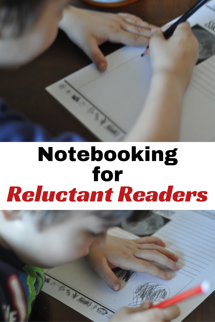 Notebooking pages are an excellent homeschool tool, even if you have kids who don't particularly enjoy writing. child writing on notebooking page