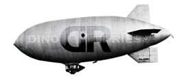A blimp with the Dino Riese logo overlaid | DinoRiese.com