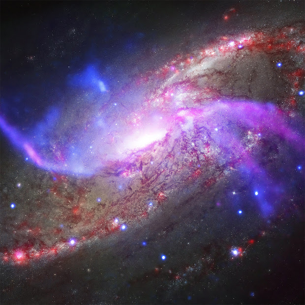 Spiral Galaxy M106 Composite Image