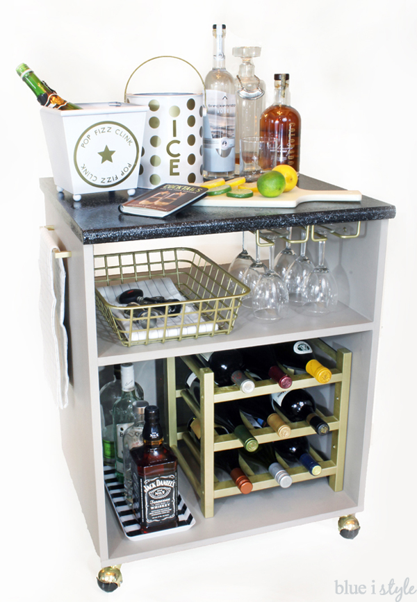 {five minute friday} Kate Spade Inspired Bar Cart Accessories Blue i
