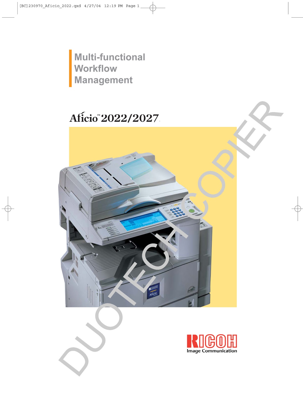 ricoh aficio 2027