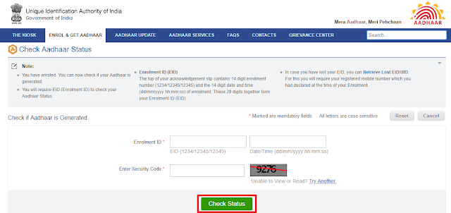 check-aadhar-card-status