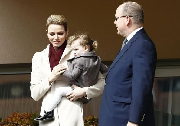 Princess Charlene, Princess Gabriela and Prince Albert II of Monaco attend the 7th Sainte Devote Rugby Tournament at the Louis II Stadium