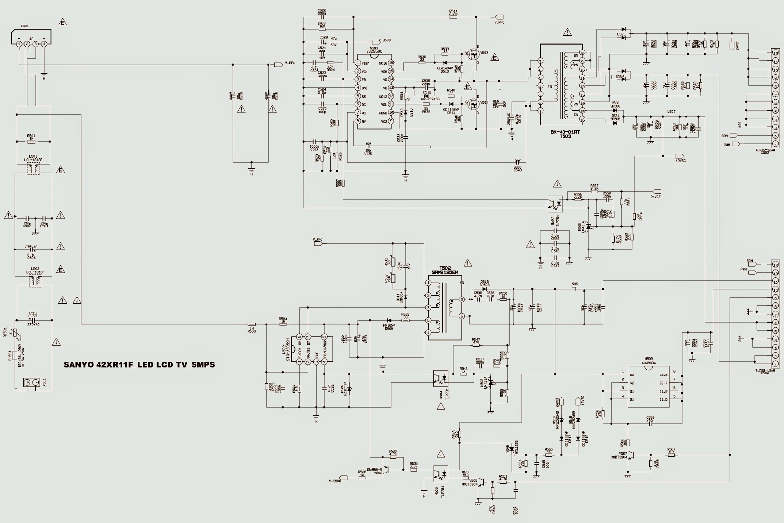 SANYO 46XR11F and SANYO 46XR113D – SMPS SCHEMATIC (Circuit Diagram)