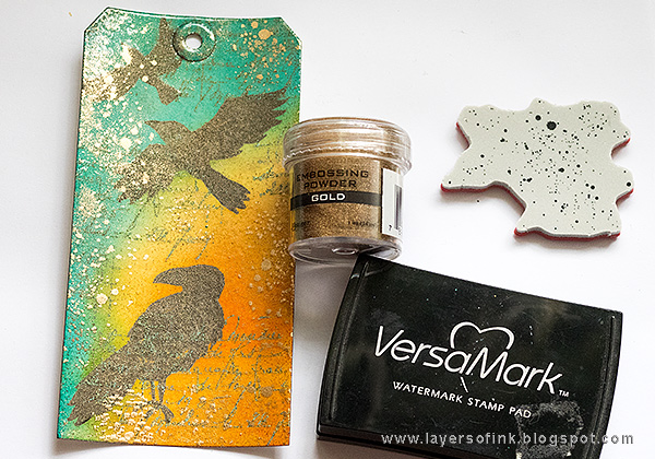Layers of ink - Totally Embossed Tag Tutorial by Anna-Karin with Tim Holtz Halloween