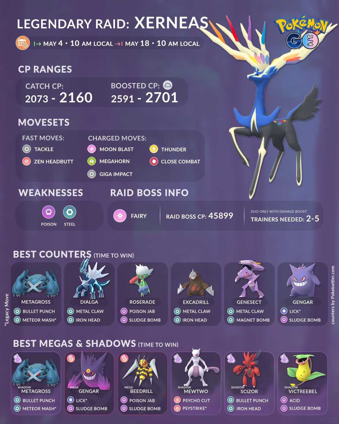 COUNTERS XERNEAS POKEMON GO BAURU