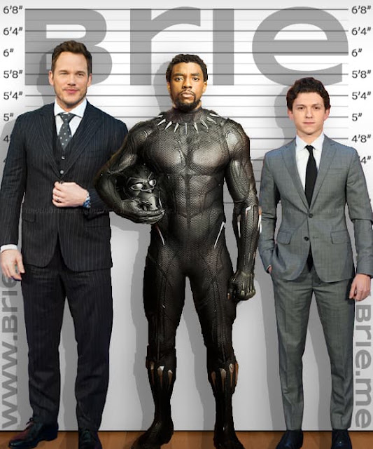 Chadwick Boseman standing with Chris Pratt and Tom Holland