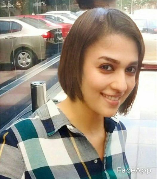 Village Barber Stories: Nayanthara with bob cut hair style | Faceapp Images