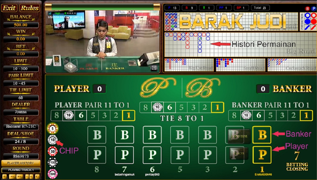Panduan Jenis Permainan Live Casino BACCARAT SBOBET Di Agen Barak Judi