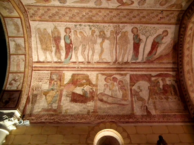 Painted ceiling of the church in Lignieres de Touraine, Indre et Loire, France. Photo by Loire Valley Time Travel.