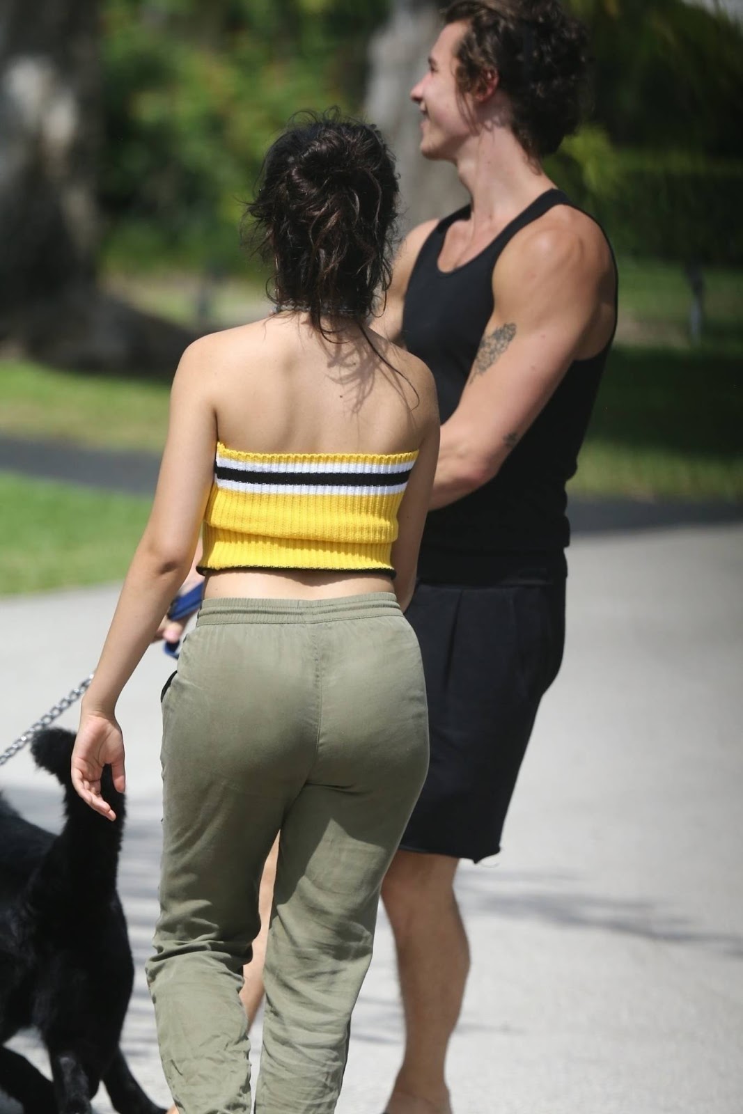 Celebpot Camila Cabello And Shawn Mendes Walking Her Dog Thunder In Miami
