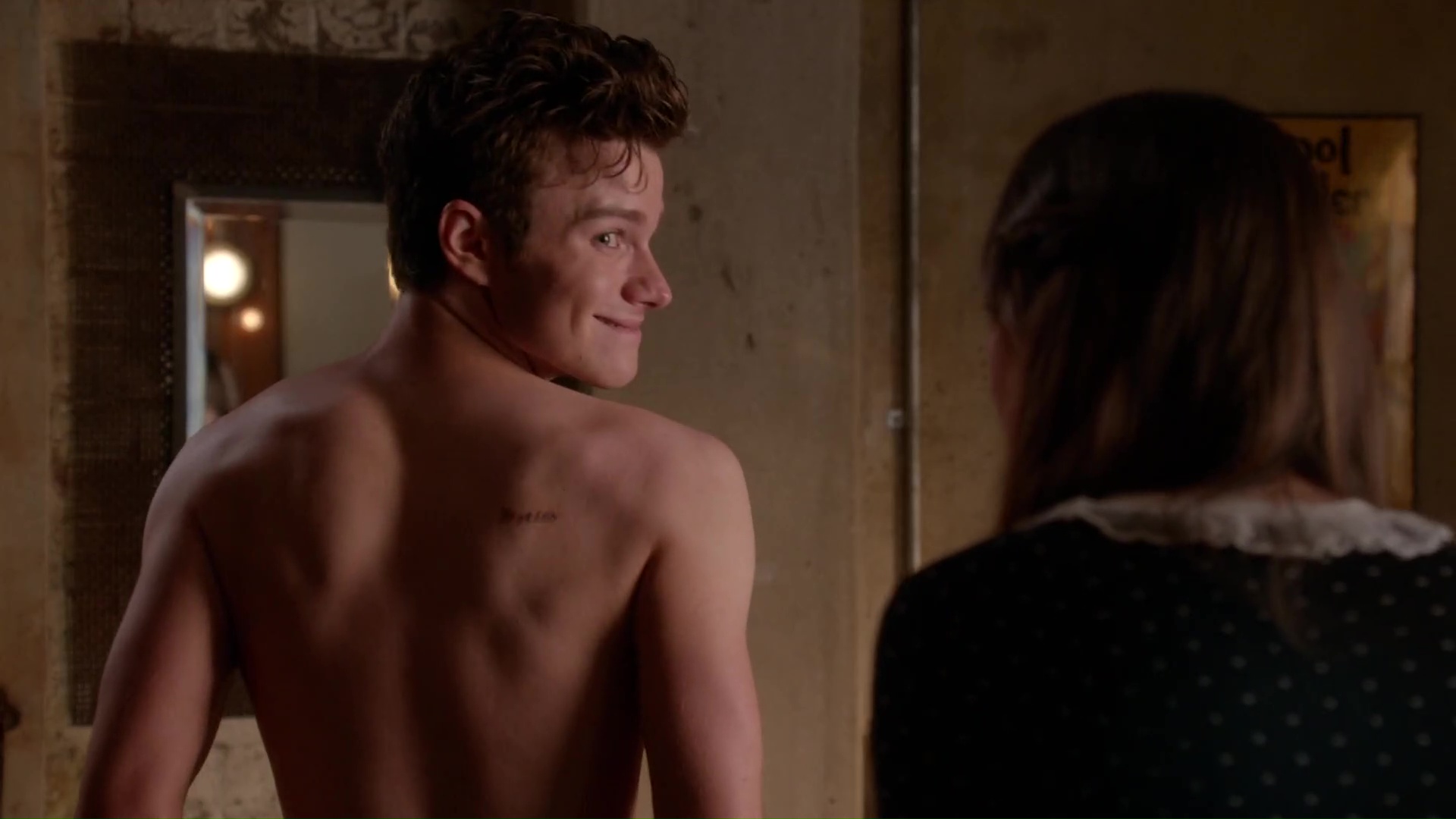 Chris Colfer shirtless in Glee 5-05 "The End Of Twerk" .