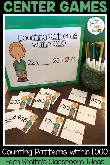 Click Here to Download this Counting Patterns Within 1,000 Task Card, Color By Numbers, and Center Games Bundle For Your Classroom Today
