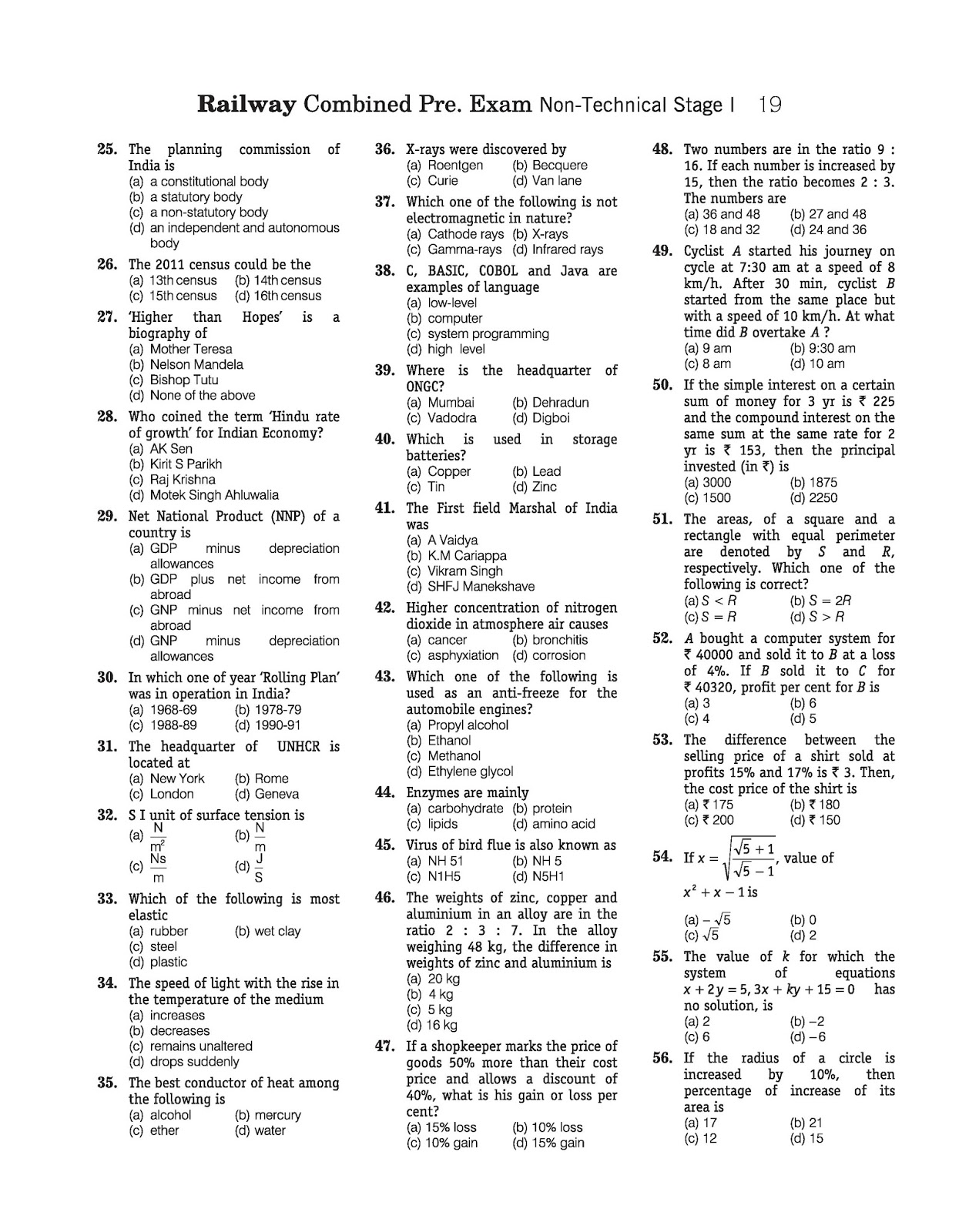 all competitive exams bit bank