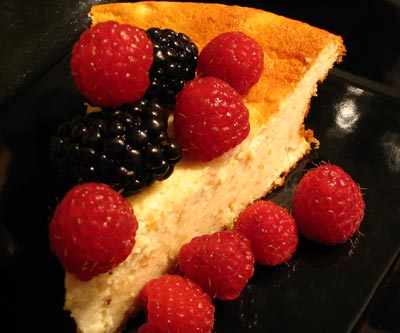 Goat Cheese Cheesecake with Mixed Berries