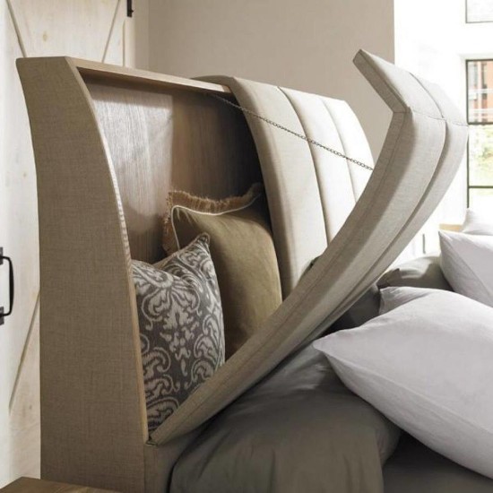 desain inspiratif tempat tidur dengan lemari di bawahnya