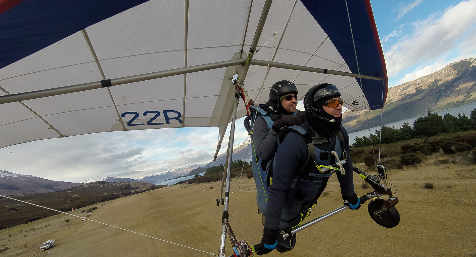 A mile of runway will take you anywhere. Hang gliding over New Zealand