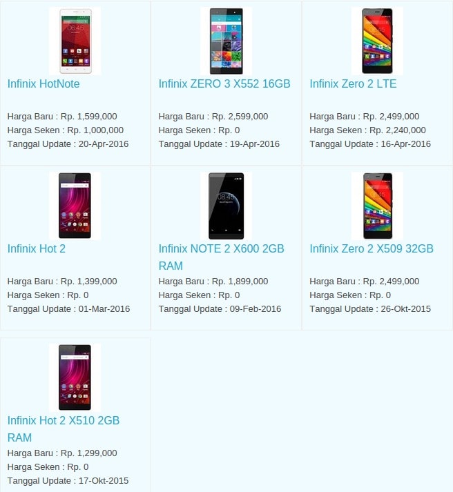 Daftar Harga Hp Terbaru Infinix Mei 2016 Daftar Harga Hp Terbaru Infinix Mei 2016
