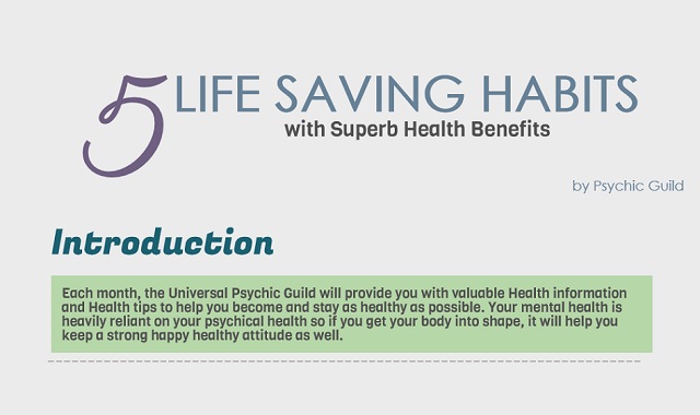 Image: 5 Life Saving Habits with Superb Health Benefits #infographic