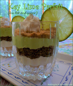 Key Lime Parfait (low fat and sugar), a refreshing summer dessert that proves you can cut the fat and sugar without losing the flavor. | Recipe developed by www.BakingInATornado.com | #recipe #dessert