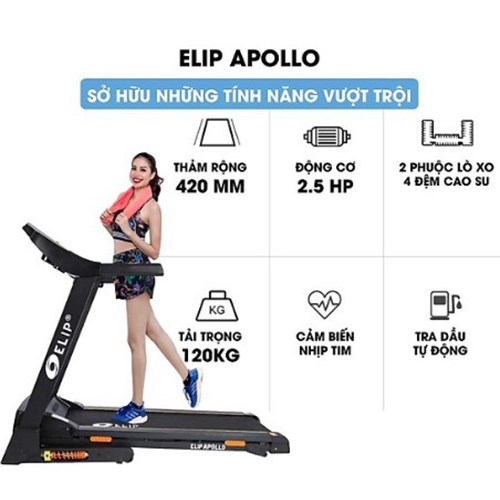 Máy Chạy Bộ Điện Đơn Năng Elip Apollo