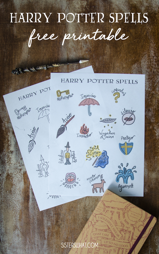 Harry Potter Printable Spells Sisters What  Harry Potter Printable Spells Sisters What