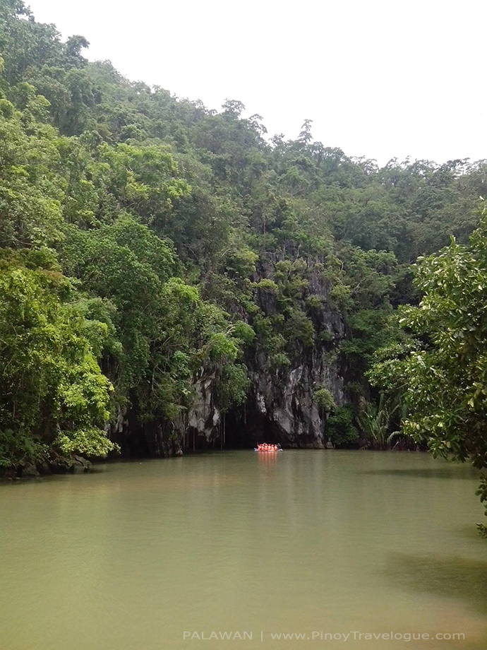 Mouth of the Underground River beneath the mountain