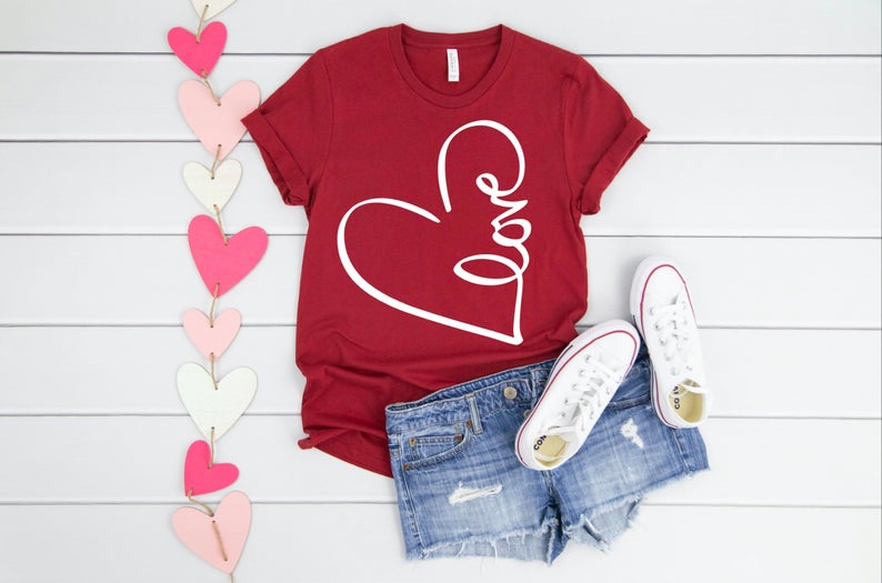 Love Heart Valentines Day T-shirt | Eberdaan