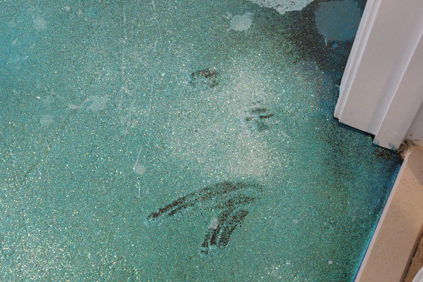 Lola, Tangled DIY Turquoise Glitter Epoxy Floor