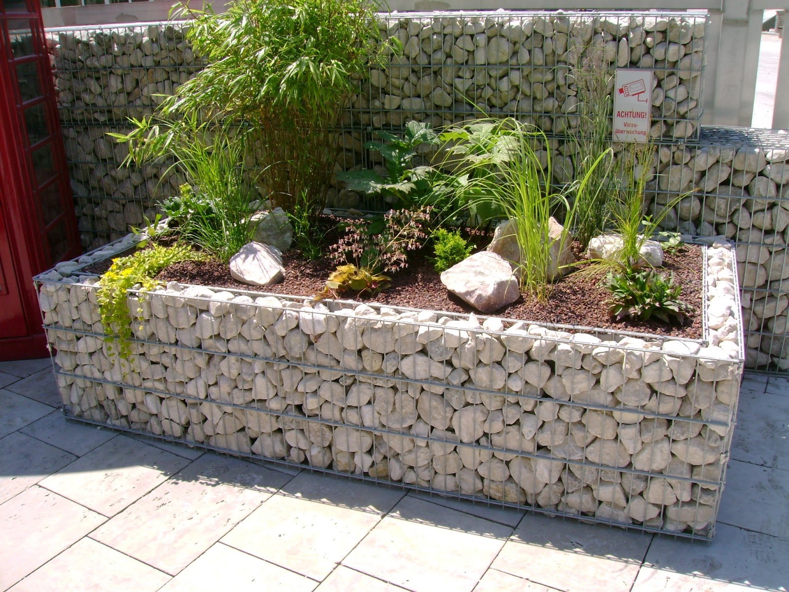 modern gabion planters