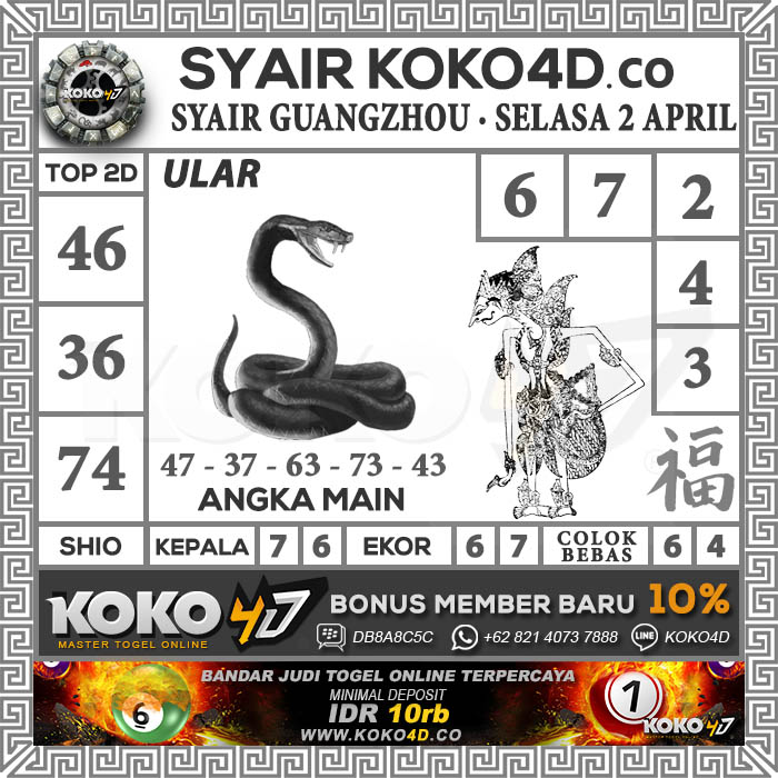 Prediksi Syair Guangzhou Hari Selasa Tanggal 2 April 2019 Situs Cara