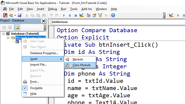 How to call a module in vba access picture