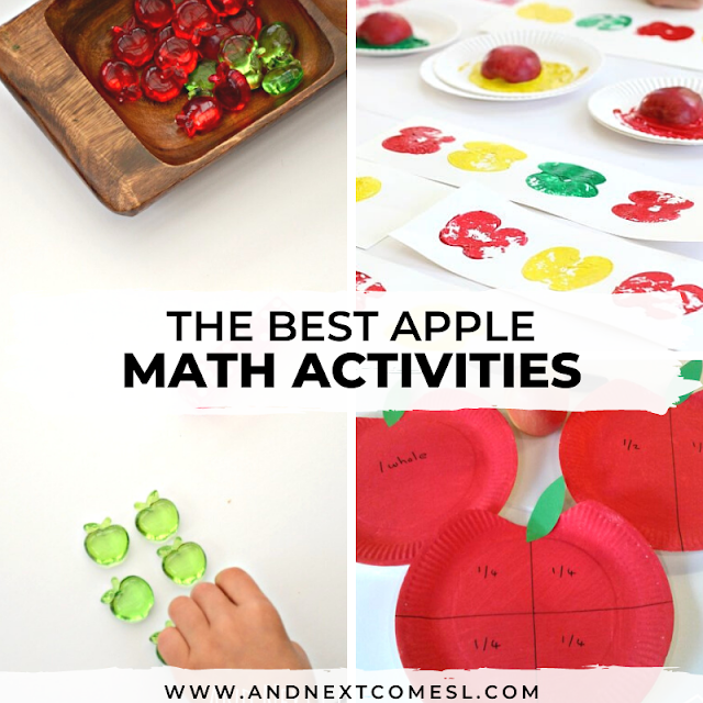 Apple math games for preschoolers and for kindergarten