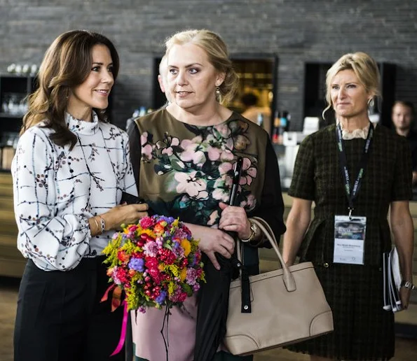 Crown Princess Mary at Copenhagen Cultural Children's Summit at Danish Royal Theatre, Mary wore dress, style