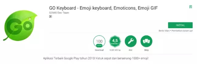 Aplikasi go keyboard Go keyboard