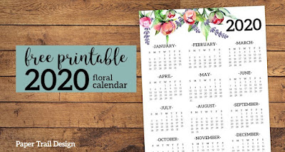 printable 2020 calendar one page