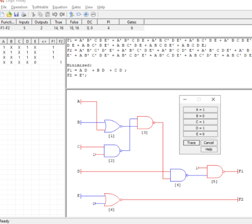 Simulateur de porte logique Logic Friday