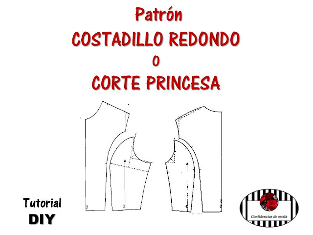 Trazado patrón COSTADILLO REDONDO o CORTE PRINCESA Tutorial  DIY. Curso de patronaje