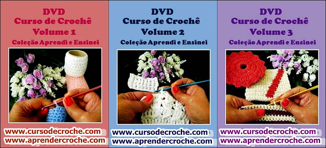 cursodecroche iniciantes dvd 03 volumes loja frete gratis aprendercroche edinir-croche