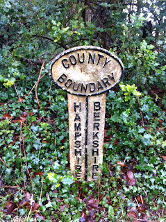 County Boundary post between Hampshire and Berkshire