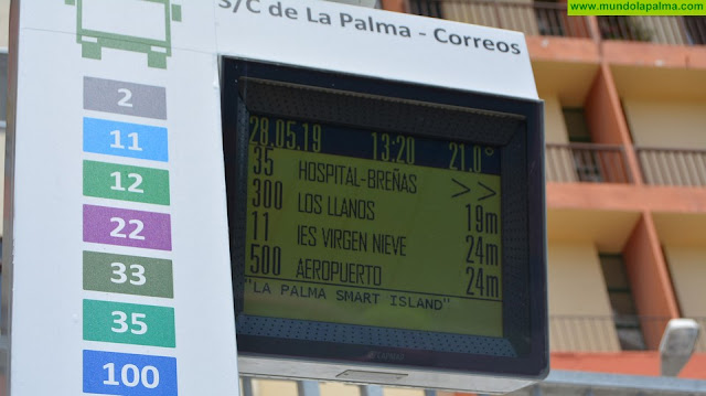 El Cabildo ofrecerá información en tiempo real del servicio de transporte público en las paradas de guaguas