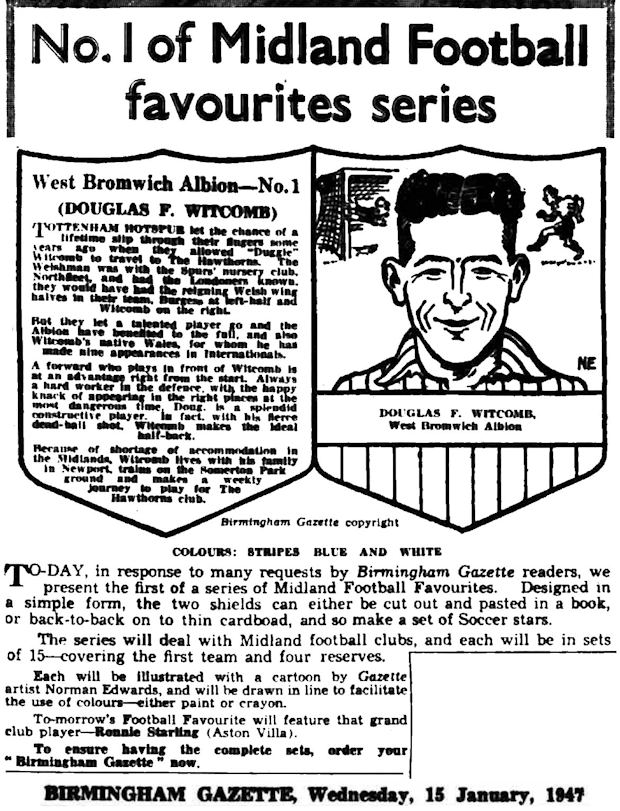 Football Cartophilic Info Exchange Birmingham Gazette Footballers