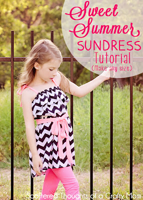 Tutorial to make this adorable sundress in any size. It's so easy, no pattern to cut out, just a few measurements and a couple of hours is all you need!