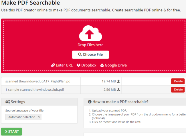 Преобразование отсканированного PDF в PDF с возможностью поиска