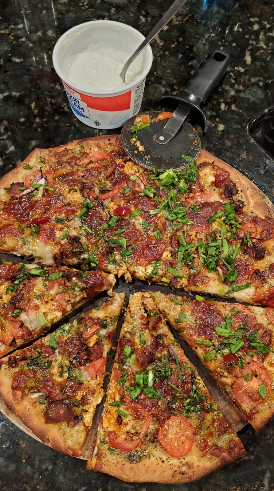 Home made pizza (with dough from scratch)