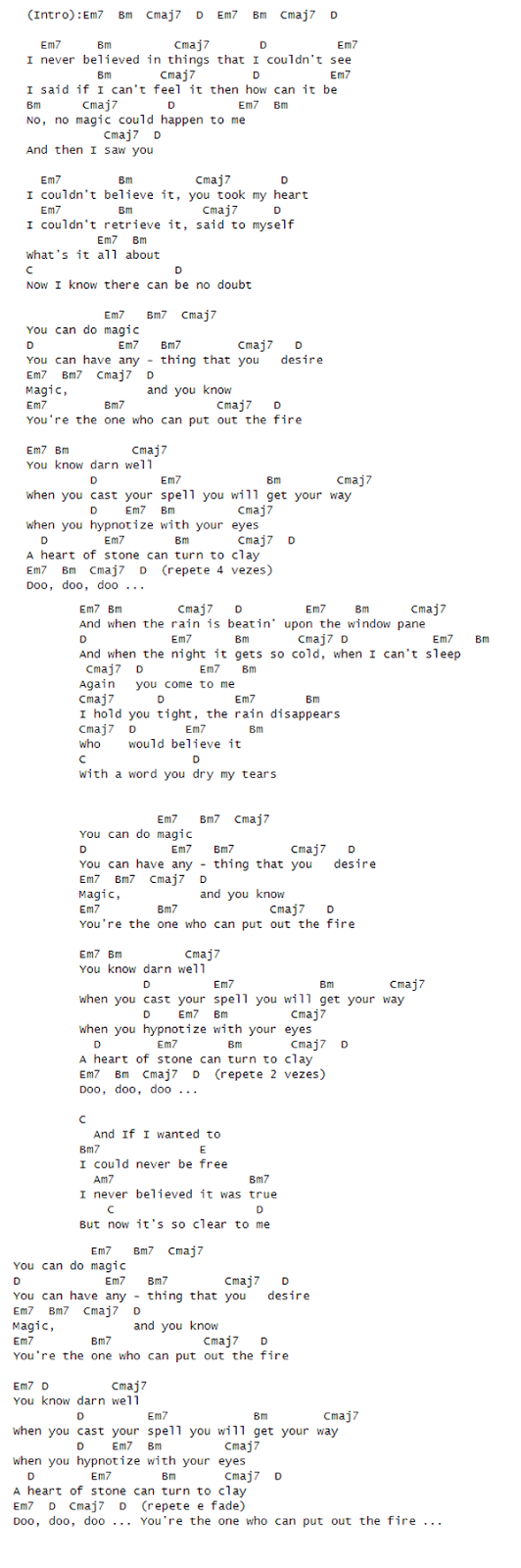 คอร์ด เนื้อเพลง You can Do Magic America Chordza คอร์ดเพลง คอร์ด