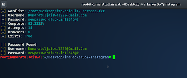 Bruteforce Attack for Instagram by kumaratuljaiswal