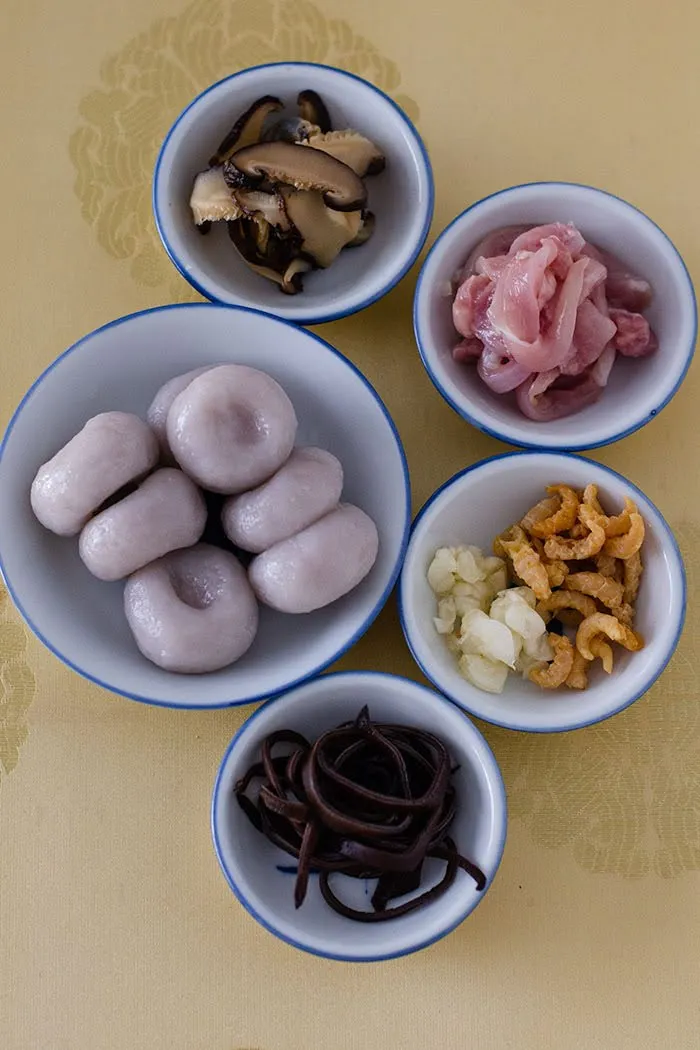 Ingredients for yam abacus