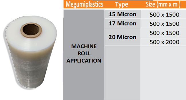 Stretch film machine roll